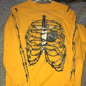 Post Malone Rib Cage Yellow Long Sleeve T-Shirt